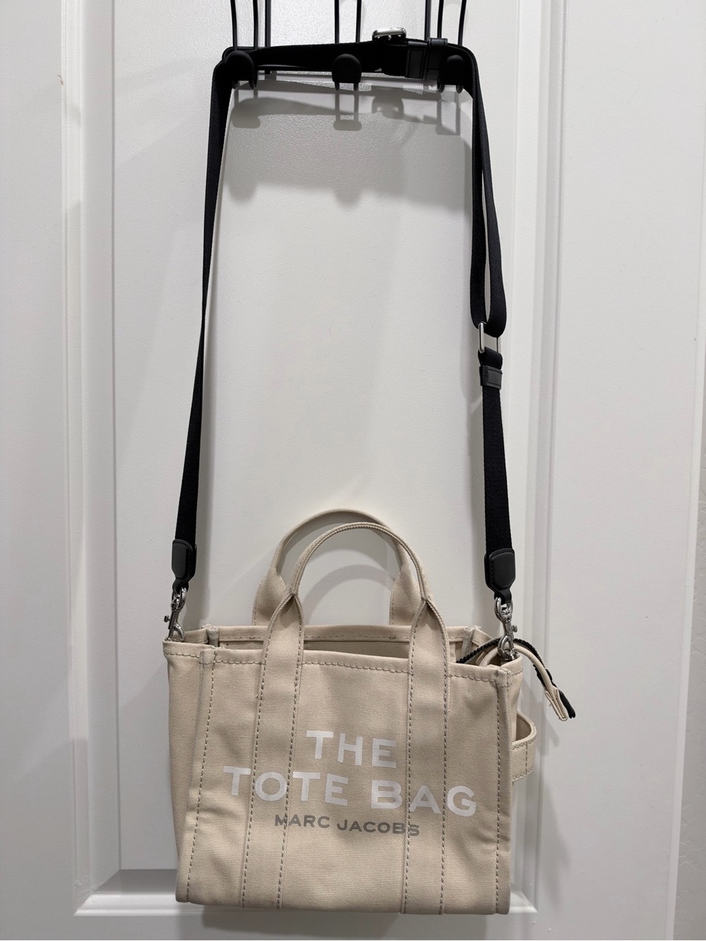 Marc Jacobs Small Tote Bag in Cream with Black Strap